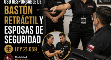 Uso responsable de bastón retráctil y esposas de seguridad